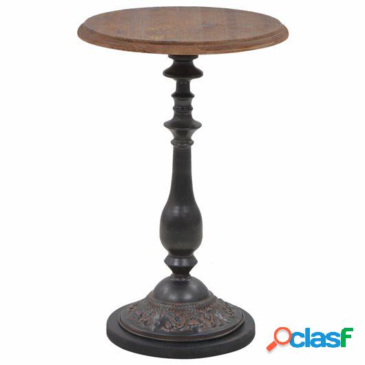 Mesa auxiliar de madera de abeto maciza marrón 40x64 cm