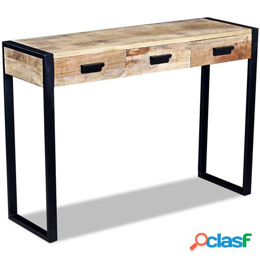 Mesa consola con 3 cajones madera de mango 43x33x51 cm
