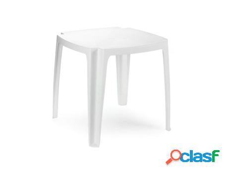 Mesa resina monobloc blanca apilable 75x75 cm.