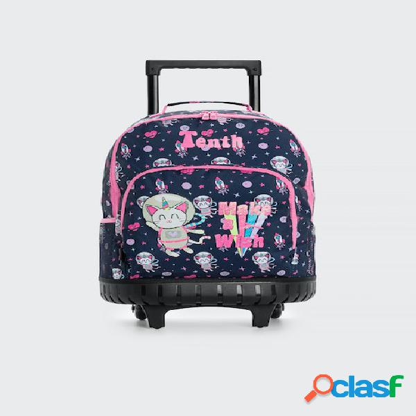 Mochila con ruedas Tenth gato niña