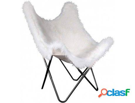 Mueble Auxiliar HOGAR Y MÁS Sillón De Pelo Blanco Para