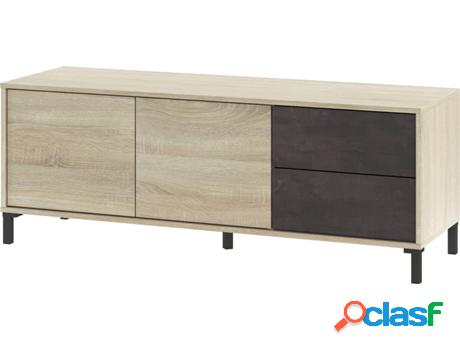 Mueble TV IBERODEPOT F4201088 2 cajones (Marrón - Madera -