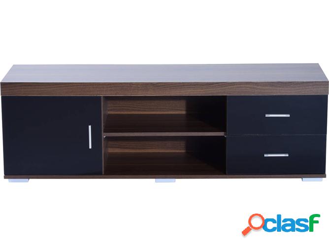 Mueble de TV HOMCOM 833-188BK (140x40x45cm - Madera - Negro)