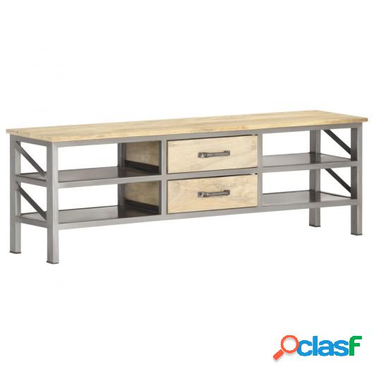 Mueble para TV de madera maciza de mango 120x30x40 cm
