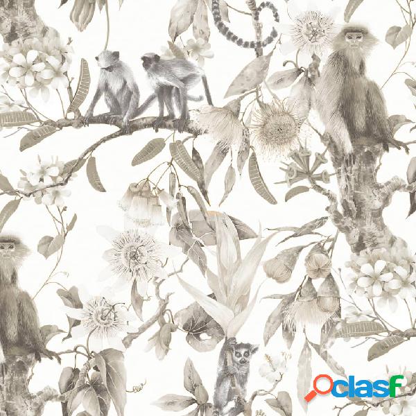 Noordwand Papel pintado Exotic Monkeys beige