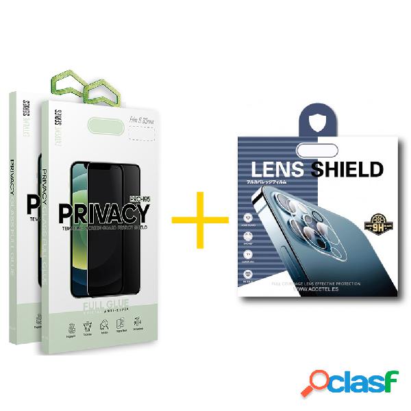 Pack 2 X Película de Vidrio Templado Antiespía + Película
