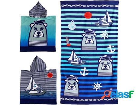 Pack LE COMPTOIR DE LA PLAGE "Teddy" Un Poncho y Una Toalla