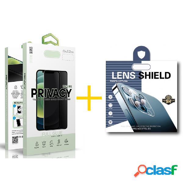 Pack Película de Vidrio Templado Antiespía + Película de