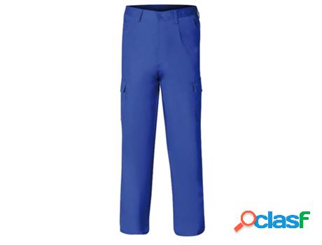 Pantalon de trabajo largo, color azul, multibolsillos,