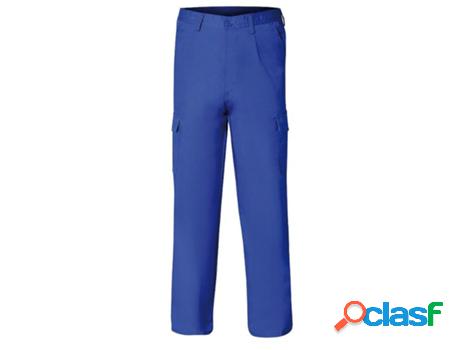 Pantalon de trabajo largo, color azul, multibolsillos,