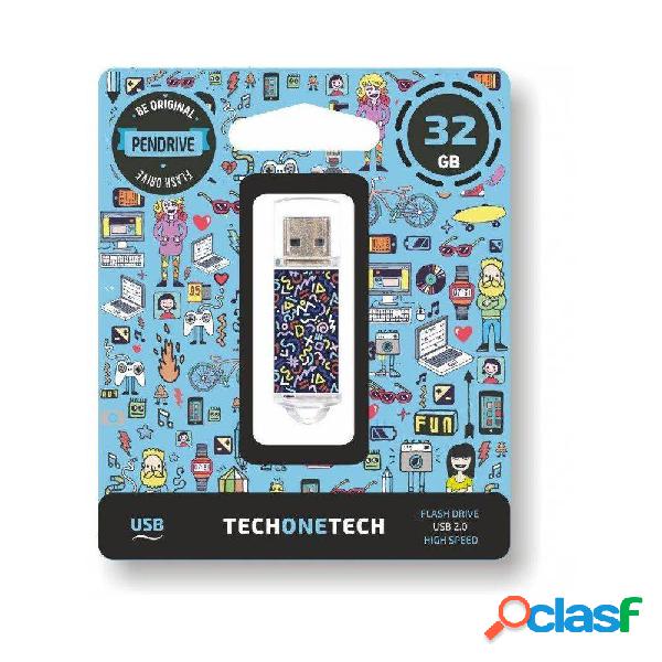 Pendrive 32GB Tech One Tech Kaotic Dark USB 2.0