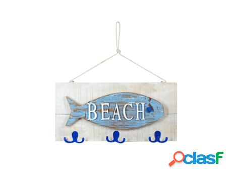Percha 3 Pomos Beach con Colgador Adorno Pared Percheros