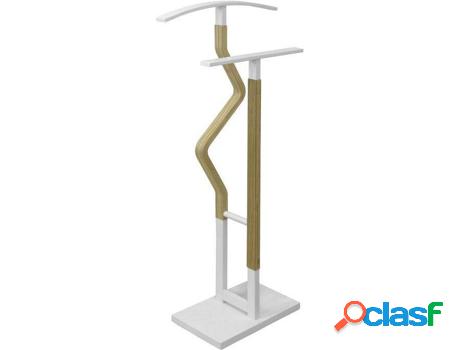 Perchero JSHOME Cambria - Blanco (Acero, Madera - 48 x 107 x