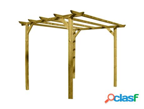 Pergola madera papillon 3x3 metros 4 postes