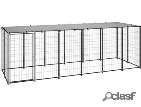 Perrera para Perros VIDAXL Negro (33x11x11 cm - Acero)