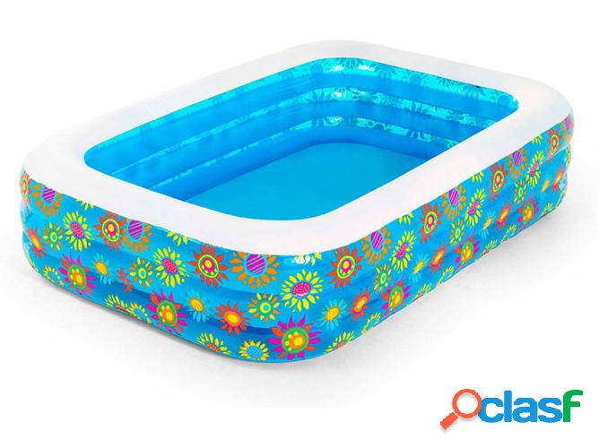 Piscina Hinchable BESTWAY Flores Azul (229x152x56cm)