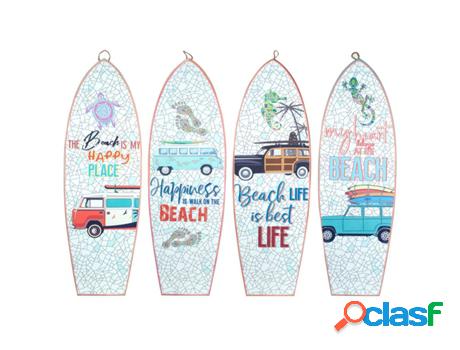 Placa Pared Tabla Surf 4 Diferentes Incluye 4 Unidades