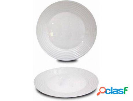 Plato HOGAR Y MÁS Llano Blanco Elegante Diseño De Linea