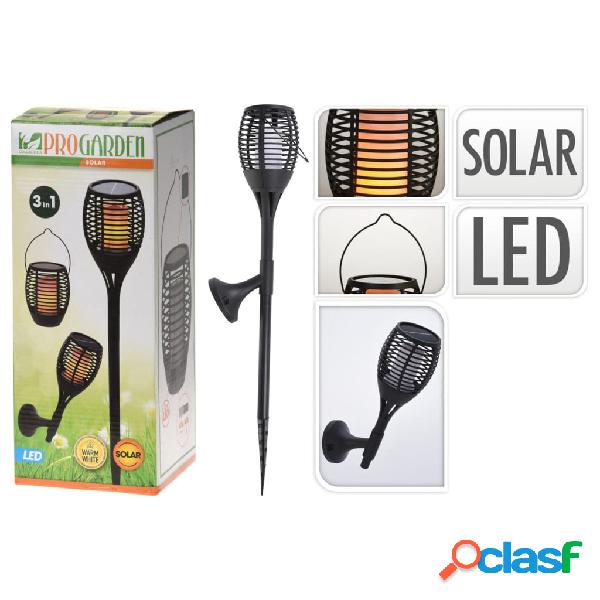 ProGarden Farol de jardín 3 en 1 LED solar negro