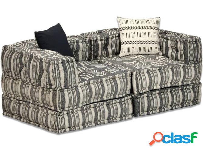 Pufe VIDAXL modular 2 plazas en Tejido a las rayas