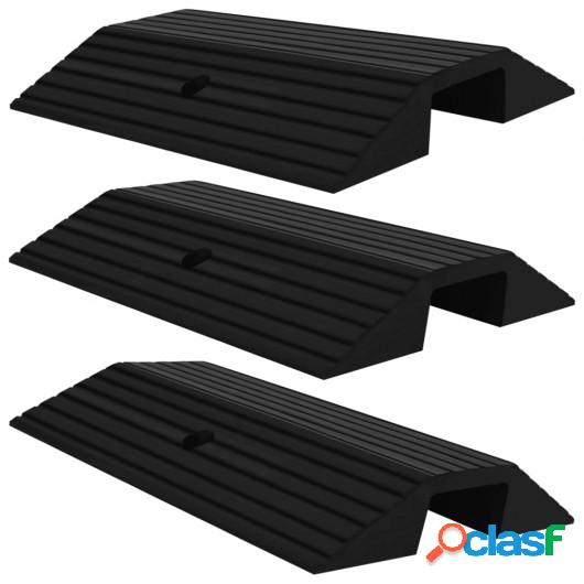 Rampa de umbral puente 3 unidades goma 49x39x7,5 cm