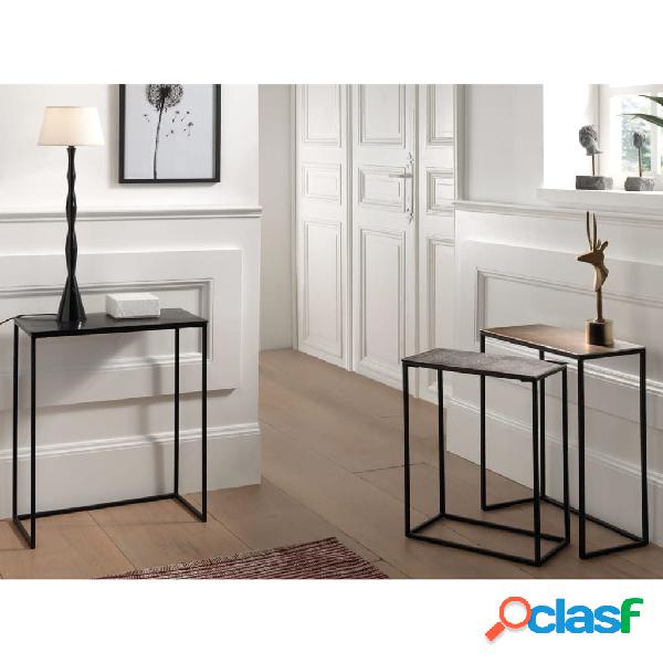 Rousseau Juego de mesas auxiliar 3 piezas Triplex metal