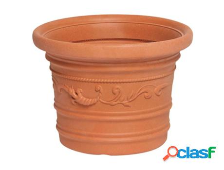 Saturnia macetero resina redondo, color terracota,