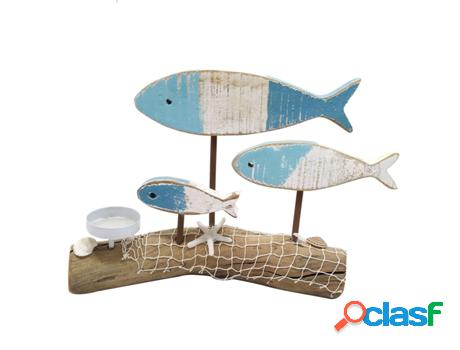 Signes Grimalt - Adorno peces Azul de Madera | Figura