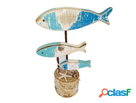 Signes Grimalt - Adorno peces Azul de Madera | Figura