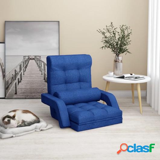 Silla de suelo plegable con función de cama de tela azul
