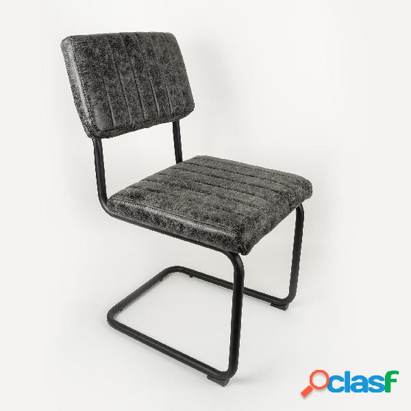 Silla gris de poliéster Natalia 46x59cm