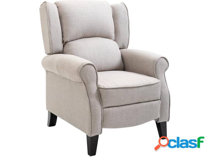 Sillón HOMCOM 833-702V90 (Beige - Tejido y Madera -