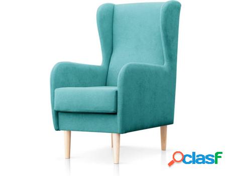 Sillón SUEÑOSZZZ Narex (Turquesa - Madera y Tela -