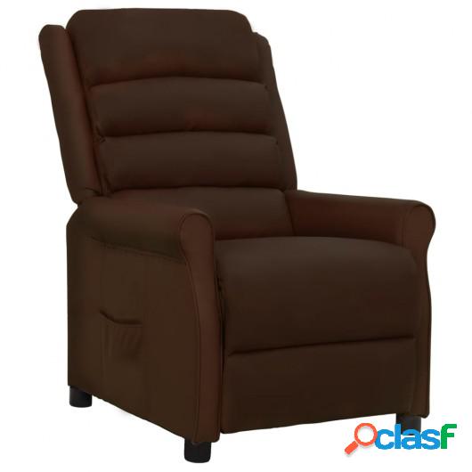 Sillón reclinable de cuero sintético marrón