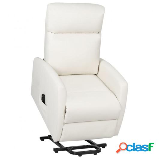 Sillón reclinable de pie de cuero sintético color crema