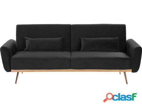Sofá Cama Eina (Negro - Terciopelo -81x210x86 cm)