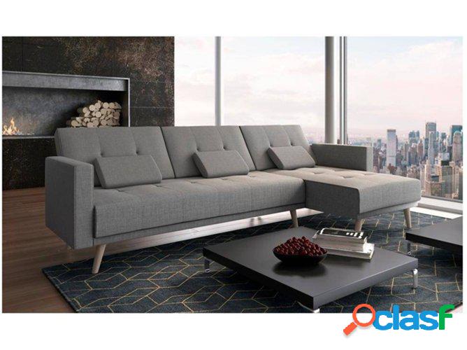 Sofá Chaiselongue SKRAUT HOME Verona (Gris - Madera - 267 x