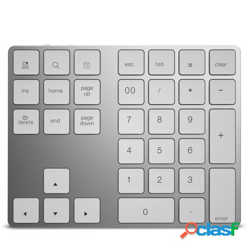 Teclado numérico inalámbrico de aluminio Teclado BT de 34