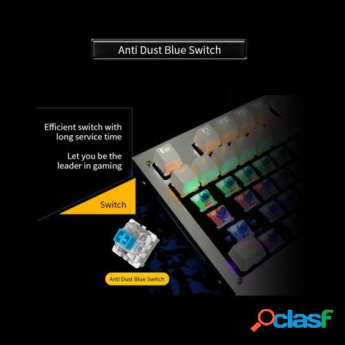 Teclado retroiluminado para juegos Teclado azul Interruptor