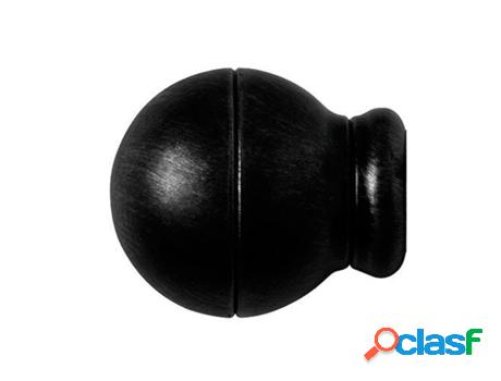 Terminal forja esfera rayada ø 20 mm. negro juego 2 piezas