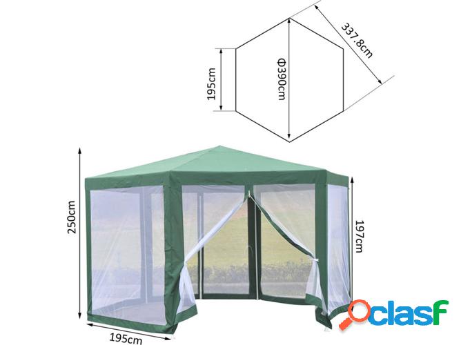 Toldo HOMCOM 84C-044GN Verde (195x250 cm)