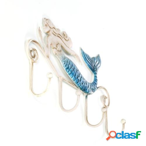 Tooarts Hierro Sirena Colgador de pared Hierro Gancho de