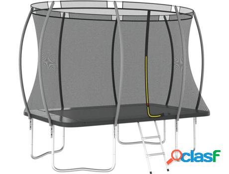 Trampolín VIDAXL Rectangular Gris (274x183x76 cm)