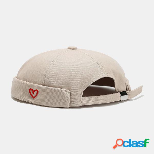 Unisex Pure Cotton Corazón Bordado Ajustable Pareja Casual