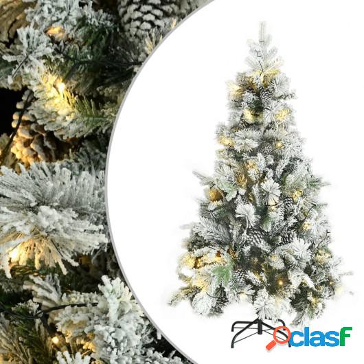 Árbol de Navidad con nieve flocada LED conos PVC y PE 195