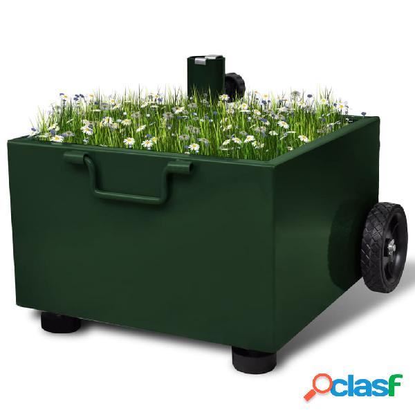 vidaXL Base de sombrilla de exterior con macetero verde