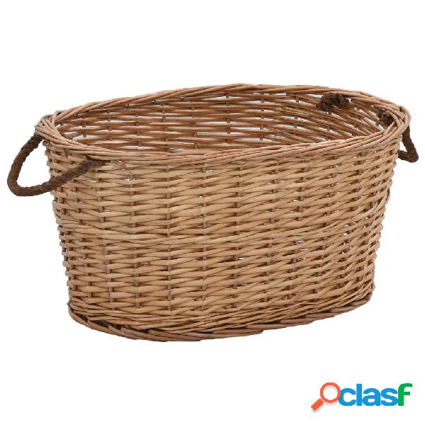 vidaXL Cesta para leña con asas de transporte sauce natural