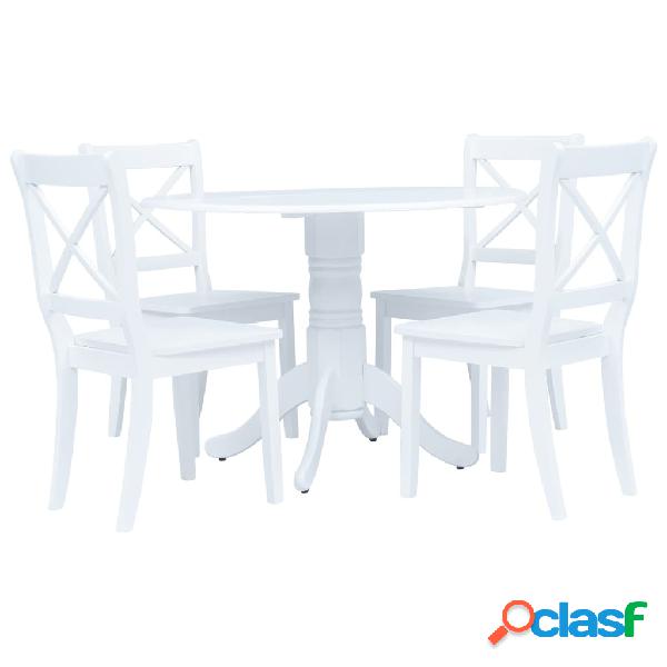 vidaXL Conjunto de comedor 5 piezas madera maciza de caucho