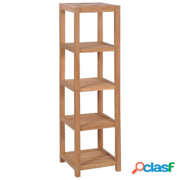 vidaXL Estantería de baño 4 niveles madera teca maciza