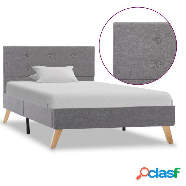vidaXL Estructura de cama de tela gris claro 90x200 cm